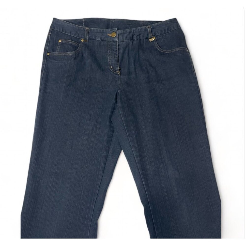 TanJay Women's Petites Dark Wash Denim Bootcut Jeans, Size 10P - Picture 2 of 16